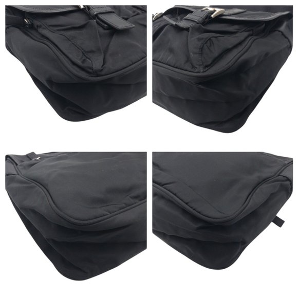 PRADA Black Nylon Triangle Logo Messenger Bag - Picture 3 of 10